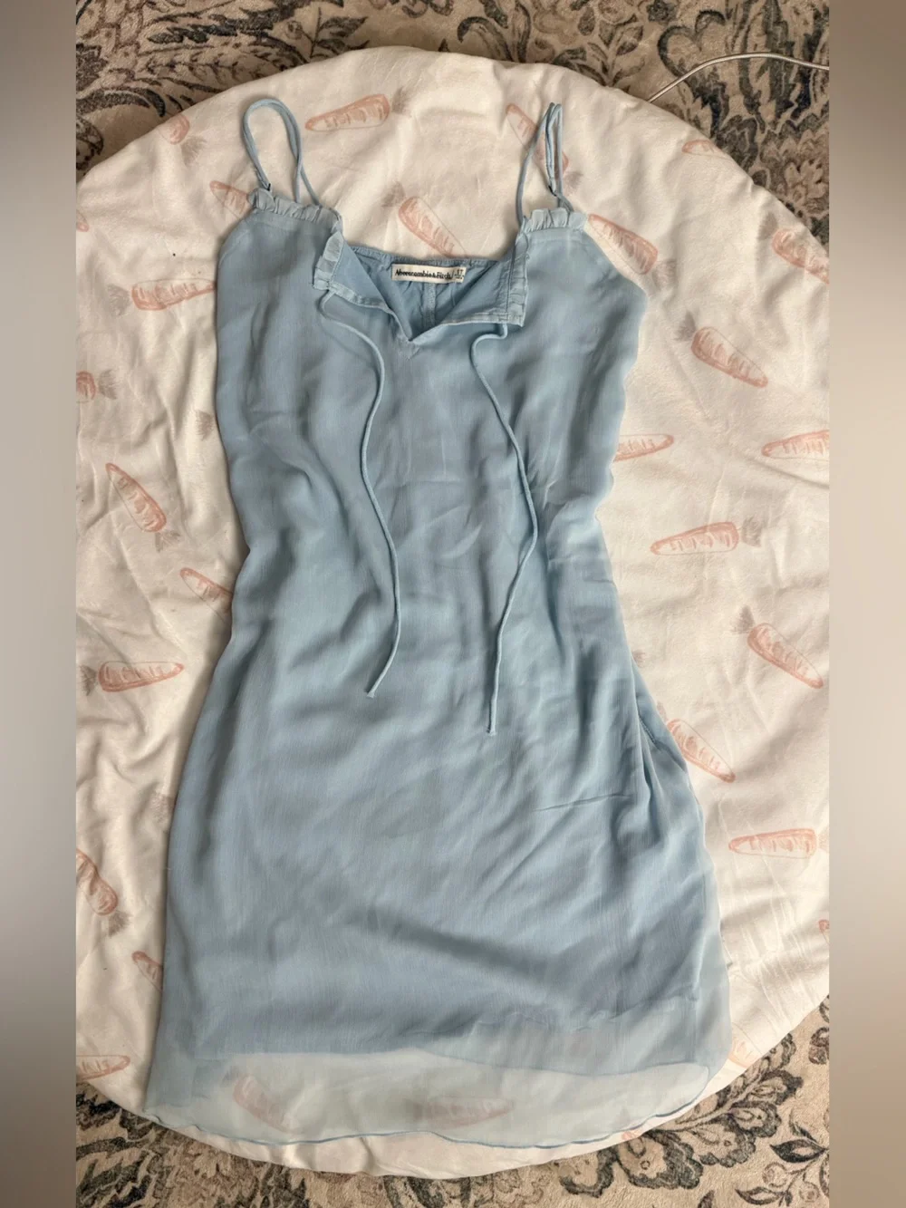 Abercrombie & Fitch Pale Blue Slip Chemise with Adjustable Ties